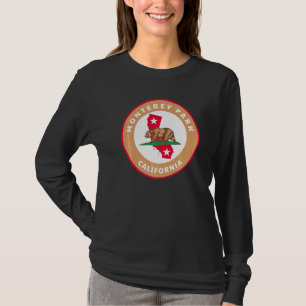 Camiseta Monterey Park Califórnia Ca Bandeira e Emblema de