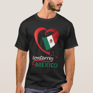 Camiseta Monterrey Nuevo León México Bandeira do Coraçã
