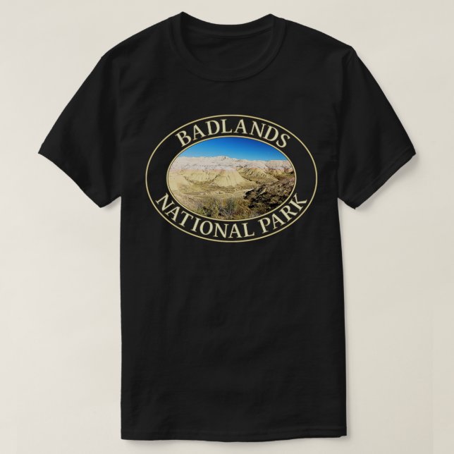 Camiseta Montes Amarelos no Parque Nacional das Badlands no (Frente do Design)