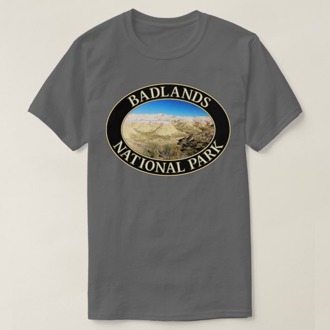 Camiseta Montes Amarelos no Parque Nacional das Badlands no (Frente do Design)