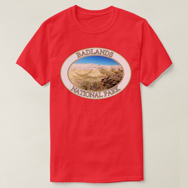 Camiseta Montes Amarelos no Parque Nacional das Badlands no (Frente do Design)