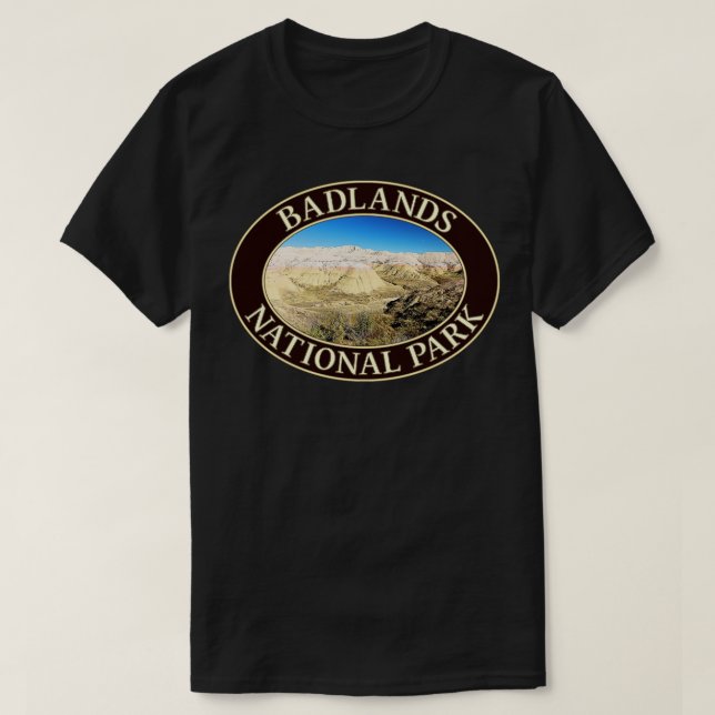 Camiseta Montes Amarelos no Parque Nacional das Badlands no (Frente do Design)