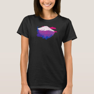 Camiseta Montes de Orgulho Bissexual Flores LGBTQ Bi Nat LG