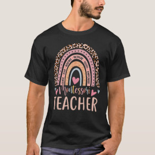 Camiseta Montessori Professor Rainbow Leopard Montessori Ed