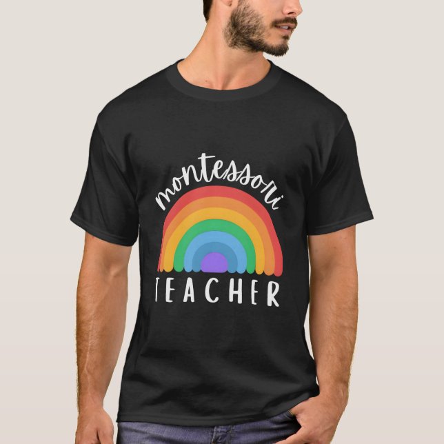 Camiseta Montessori Rainbow For Montessori Teacher Montesso (Frente)