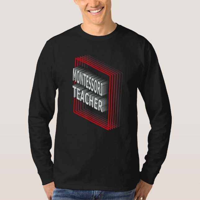 Camiseta Montessori Teacher Job Title Appreciation Retro (Frente)