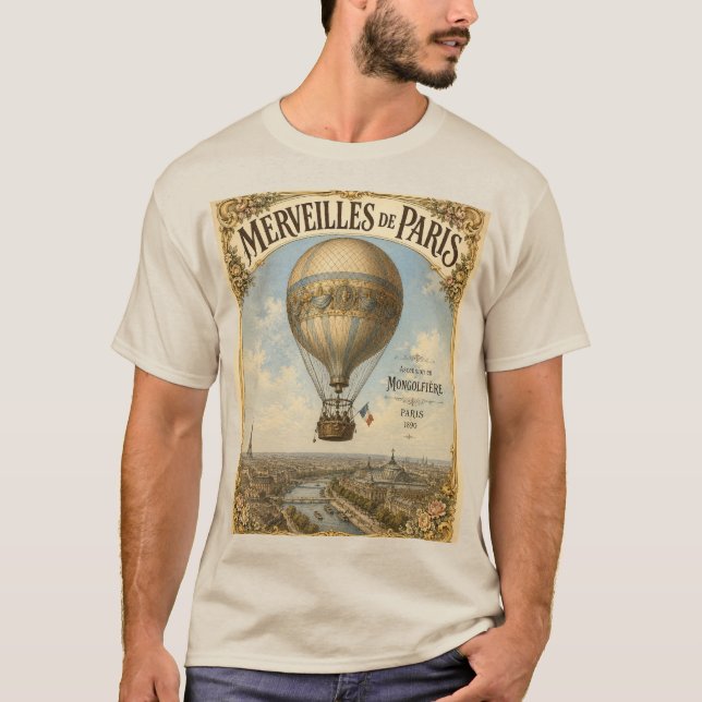 CAMISETA MONTGOLFIÈRE EM PARIS (Frente)