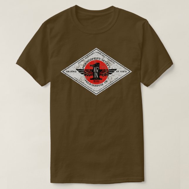 Camiseta Montgomery Scotts 107in1 Brand Multipurpose Oil  (Frente do Design)