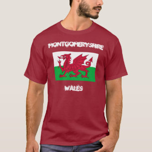 Camiseta Montgomeryshire, Wales com bandeira de Galês