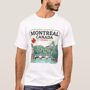 Camiseta Montreal Canadá Simples Paisagem Urbana da Cidade