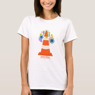 Camiseta Montréal humorístico cones laranjas cidade present