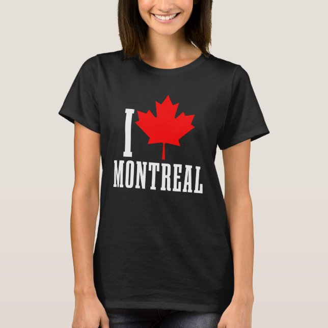Camiseta Montreal Quebec Canadá Mapeando Folha Folha de Pav (Frente)