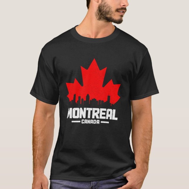 Camiseta Montreal Quebec Canada Maple Leaf Canadian Flag Sk (Frente)