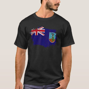 Camiseta Montserrat Flag Grunge Country Flag Montserrat