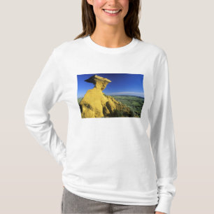 Camiseta Monumento de arenito na área de Hell Creek perto