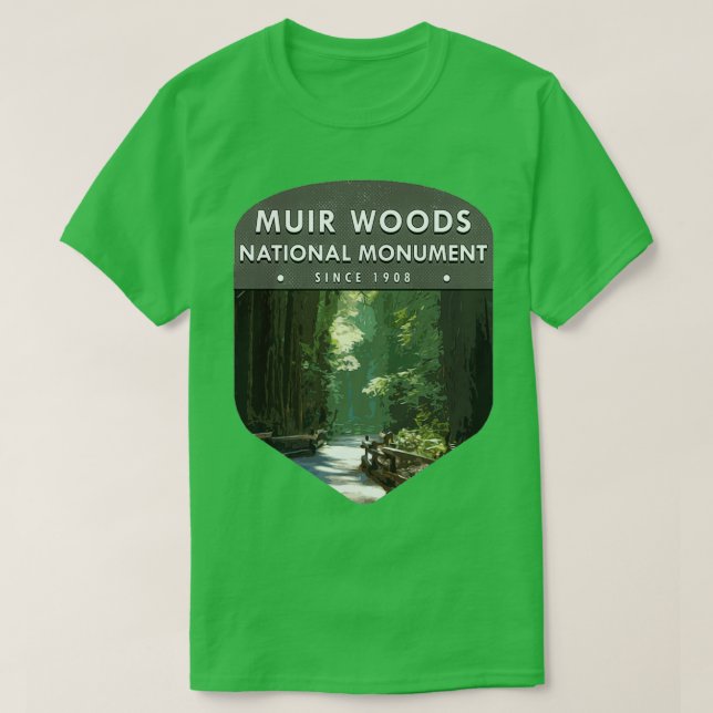 Camiseta Monumento Nacional de Muir Woods 1 (Frente do Design)