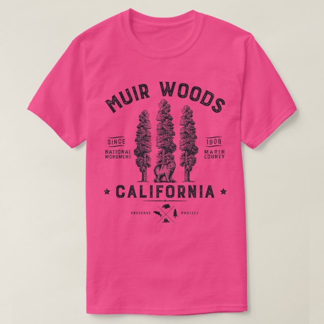 Camiseta Monumento Nacional Muir Woods California Redwood P (Frente do Design)