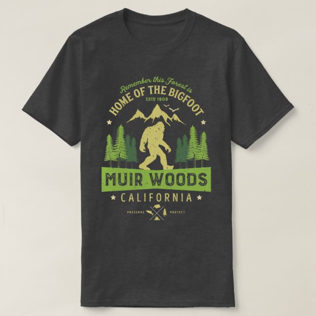 Camiseta Monumento Nacional Muir Woods California Redwood P (Frente do Design)