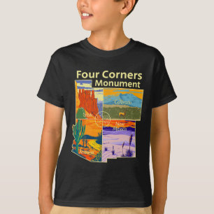 Camiseta Monumento Vintage Four Corners Com Parques Naciona