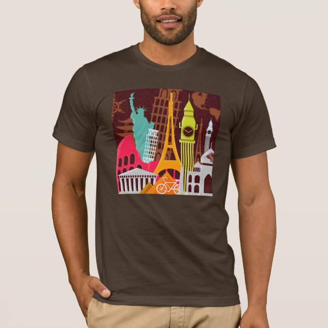 Camiseta Monumentos internacionais (Frente)