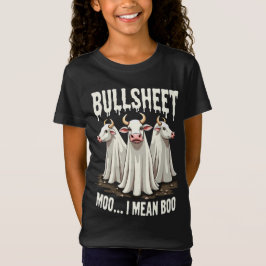 Camiseta Moo Bullsheet Quero Dizer Boo Dia de as Bruxas eng