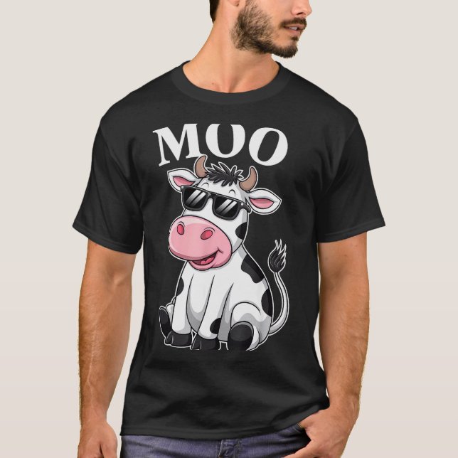 Camiseta Moo Cow - Funny Farmer Cow For Men Women Kids Boys (Frente)