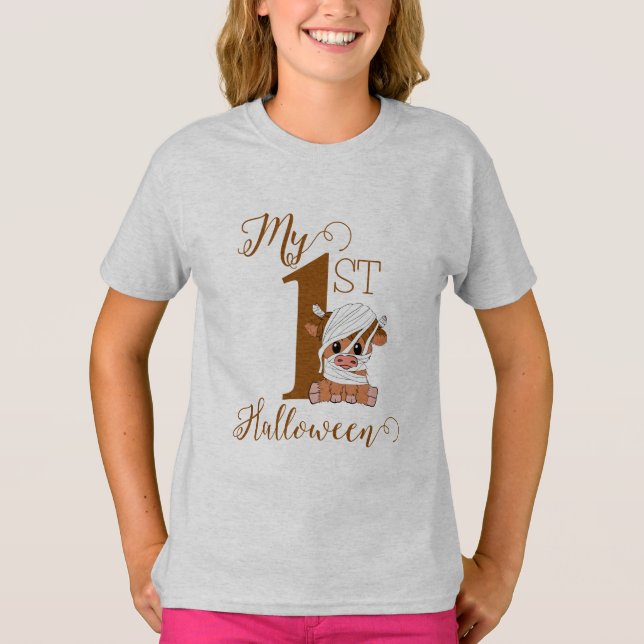 Camiseta Moo Crew Halloween Farmhouse Highland Cow (Frente)