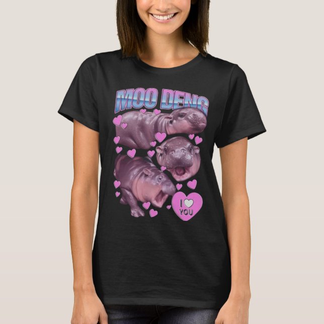 Camiseta Moo deng, adoro-te o bebê hippo T-Shirt (Frente)
