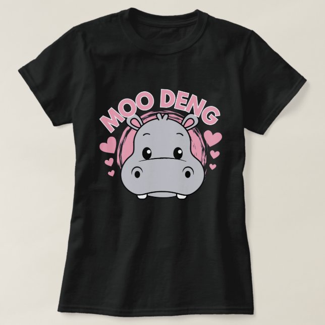 Camiseta Moo Deng - Baby Pygmy Hippo (Frente do Design)