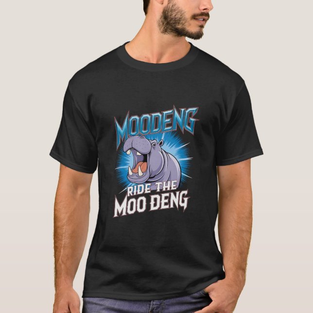 Camiseta MOO DENG Hippo Montar o Dor da Moo (Frente)