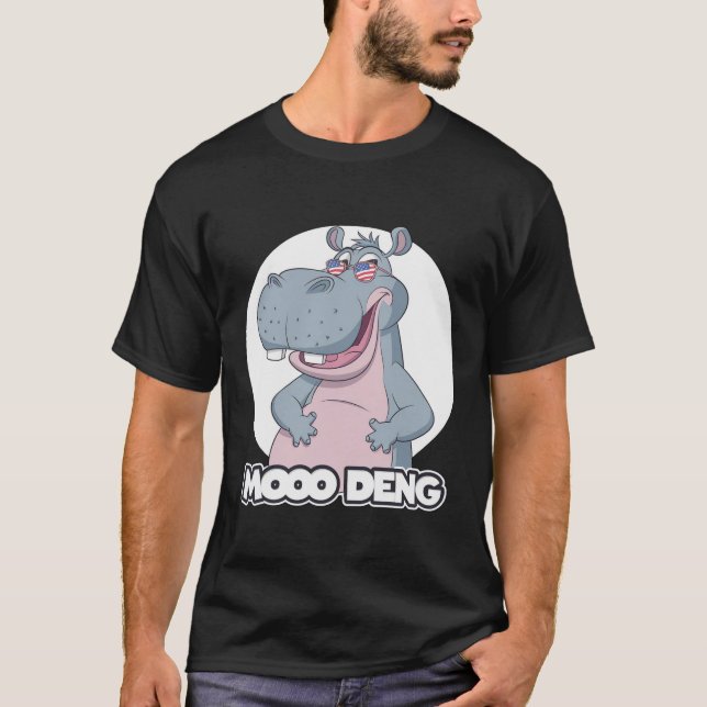 Camiseta Moo-Deng Hippo, O Famoso Bebê, Moodeng (Frente)