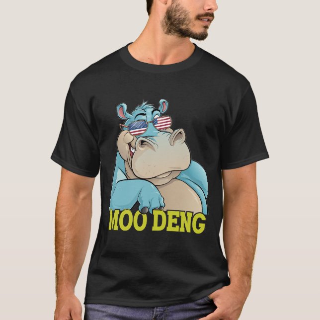 Camiseta Moo-Deng Hippo, O Famoso Bebê, Moodeng (Frente)