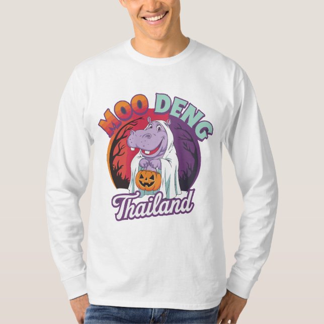 Camiseta Moo Deng: O Hippo Fantasma (Frente)