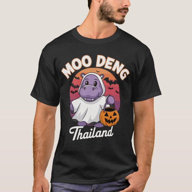 Camiseta Moo Deng: O Hippo Fantasma (Frente)