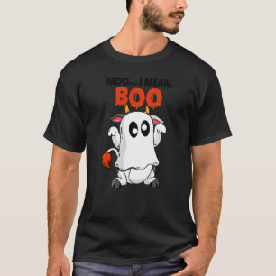 Camiseta Moo Eu Quero Dizer Boo Vaca Fantasma Abóbora Faze