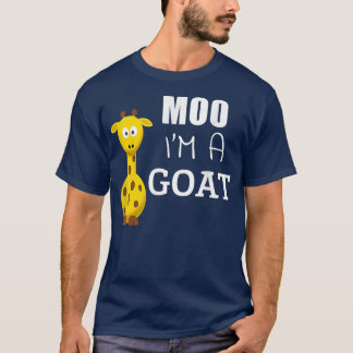 Camiseta Moo Eu sou um Goat Engraçado Cartoon Giraffe Graph