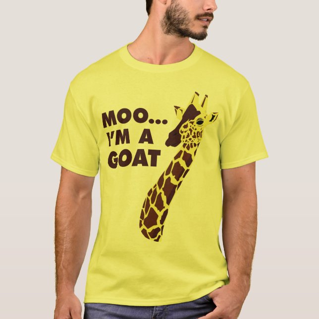 Camiseta Moo. Eu sou uma cabra - Girafa (Frente)