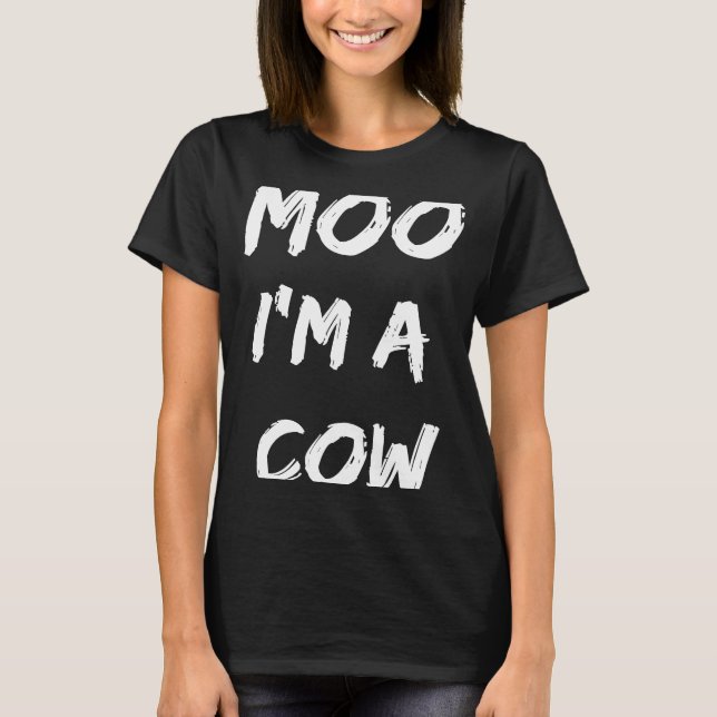Camiseta Moo Eu sou uma fantasia de aniversário de vaca no  (Frente)
