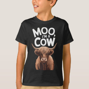 Camiseta Moo Eu sou uma fantasia de vaca para mulheres rapa