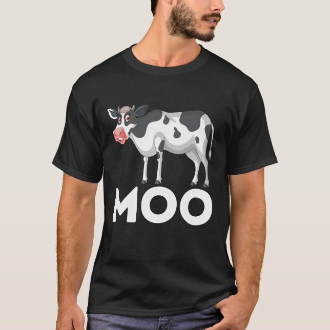 Camiseta Moo Funny Cow Farmer Rancho de Pecuária Láteo (Frente)