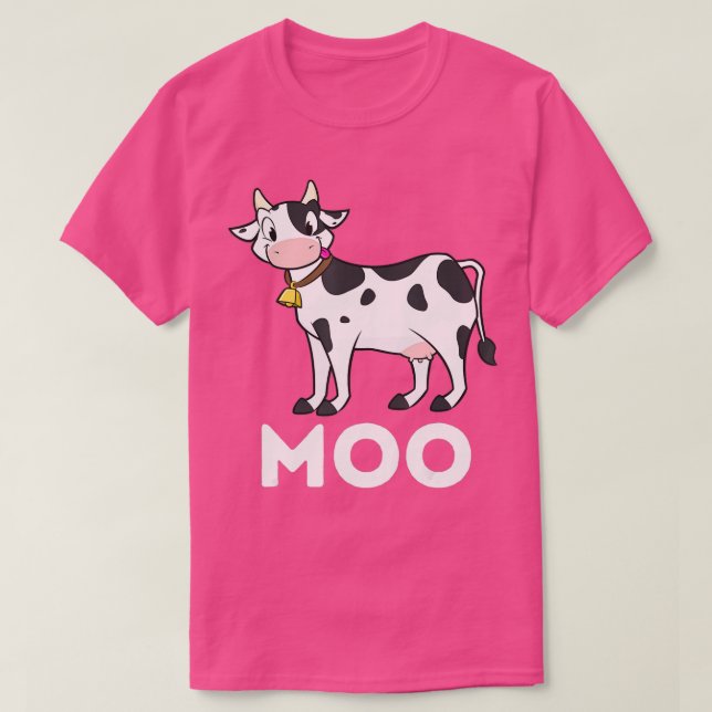 Camiseta Moo - Funny Cow Lover Famer Cattle Ranch Dairy Far (Frente do Design)