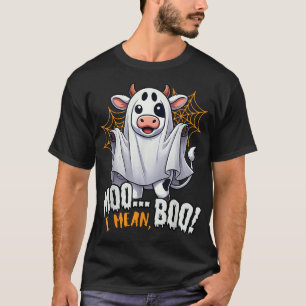 Camiseta Moo I Quer Dizer Boo Cow Ghost Halloween 2025
