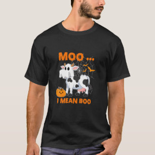 Camiseta Moo I Quero Dizer Boo Engraçado Vaca Fantasma De