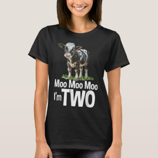 Camiseta Moo Im Dois segundos aniversários Engraçados Sons 