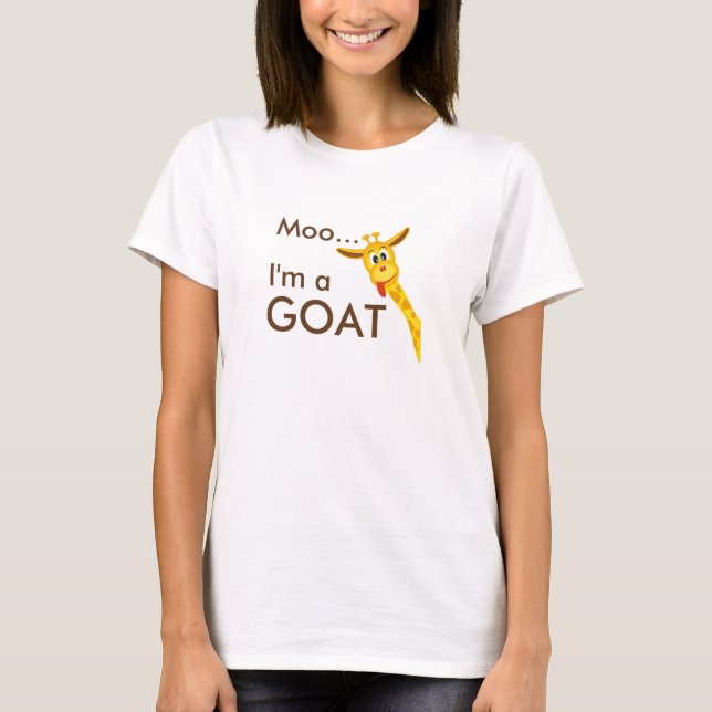 Camiseta MOO… Im uma cabra… T-shirt do girafa (Frente)