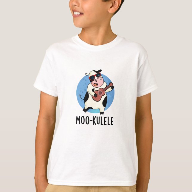 Camiseta Moo-kulele Funny Ukulele Cow Pun (Frente)