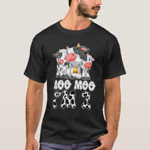 Camiseta Moo Moo Tenho Dois Anos Vaca Aniversário Criança 2