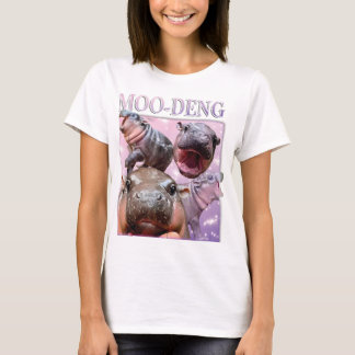 CAMISETA MOO NEGA O FAMOSO BEBÊ PIGMY HIPPO MOODENG