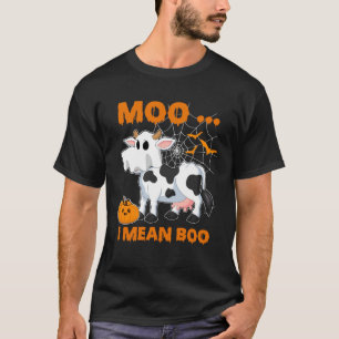 Camiseta Moo quer dizer Boo Fantasma Vaca Abóbora Fantasia