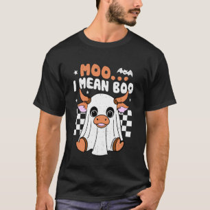 Camiseta Moo Quero Dizer Boo Vaca Engraçada Fantasma Assust
